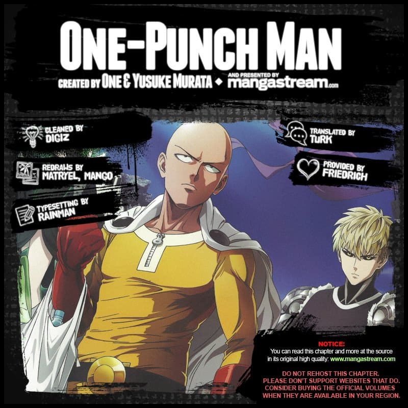 The color page shows serious Genos and Saitama holding a grocery bag.