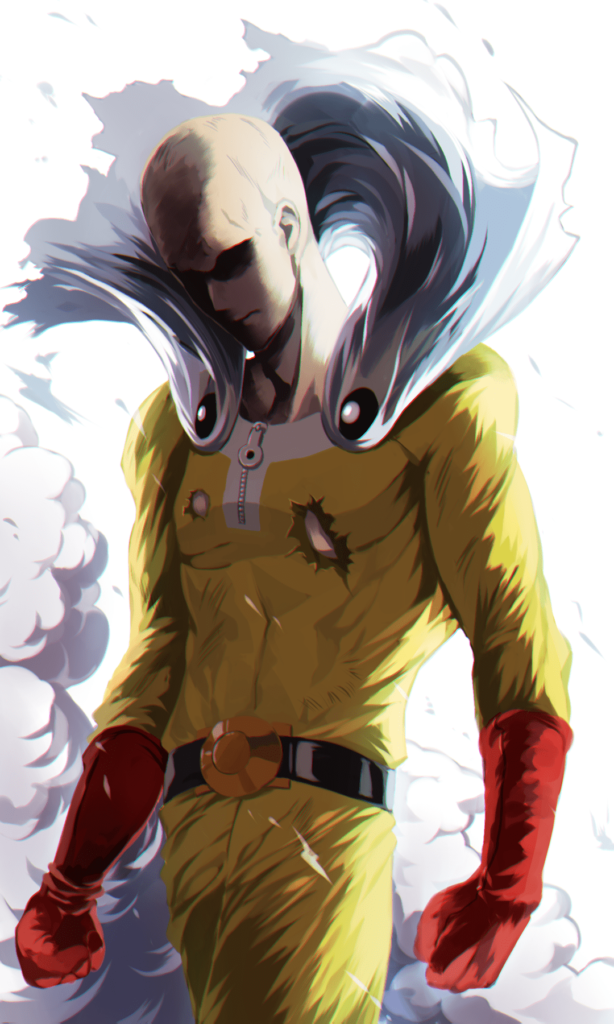 Color image of a serious Saitama.