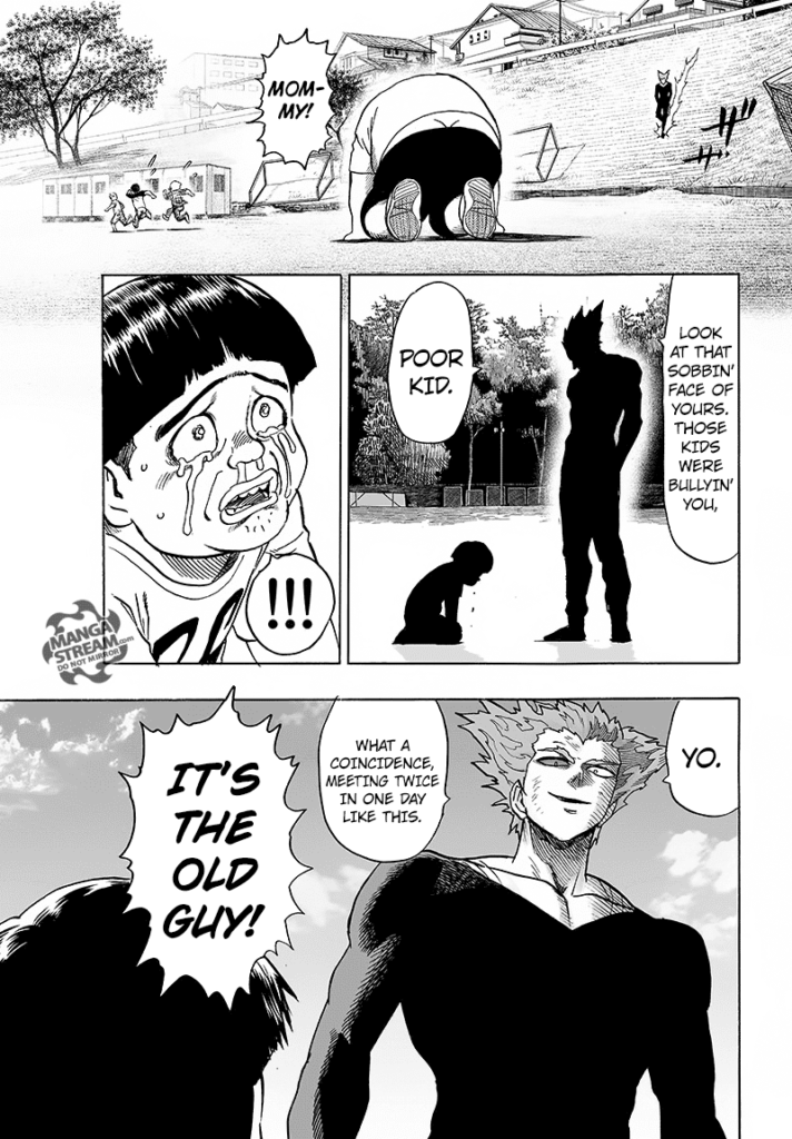 Garou approaches Tareo, and the kid quickly recognizes him.