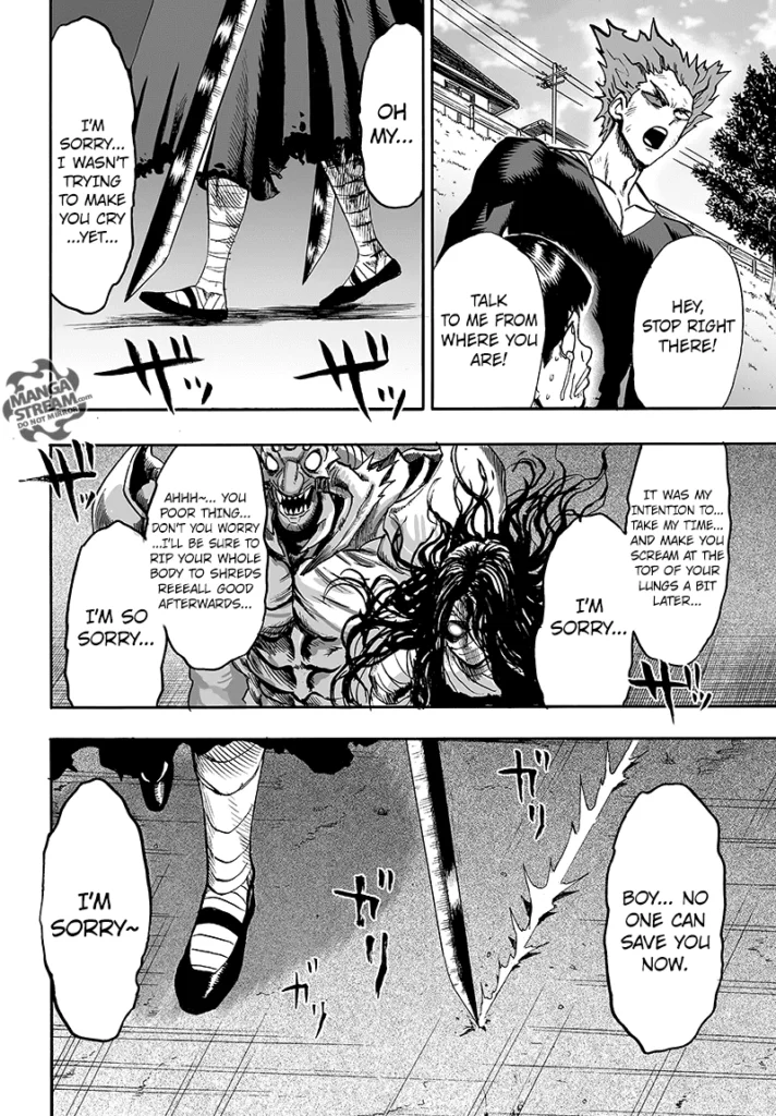 Royal Ripper and Bug God start approaching Garou and the kid, Tareo.