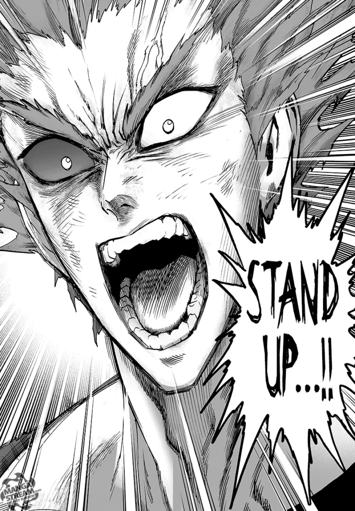 Garou angrily yells stand up!