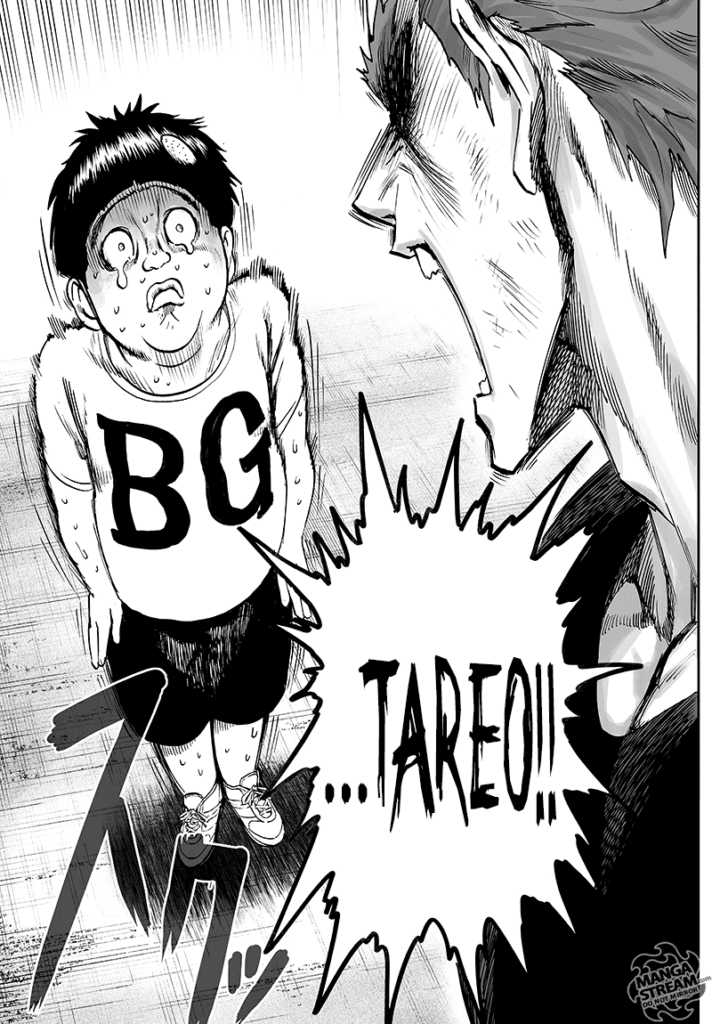 Tareo stands up properly while Garou calls his name.