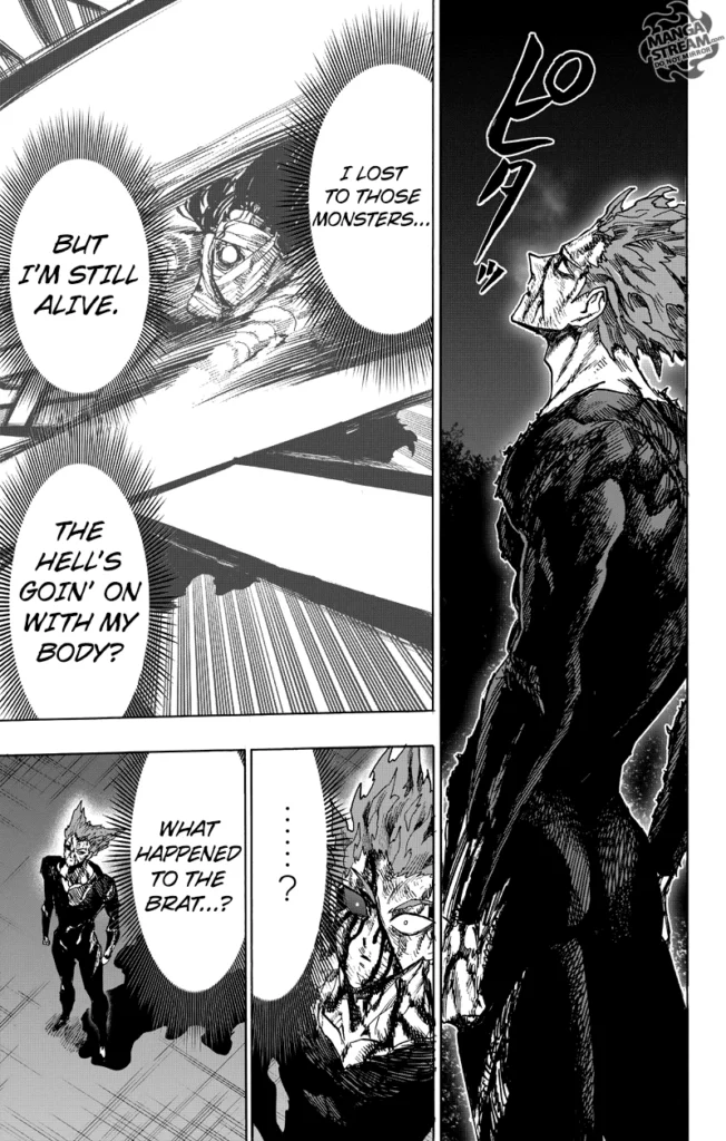 Garou Manages to stand up and thinks about Tareo.