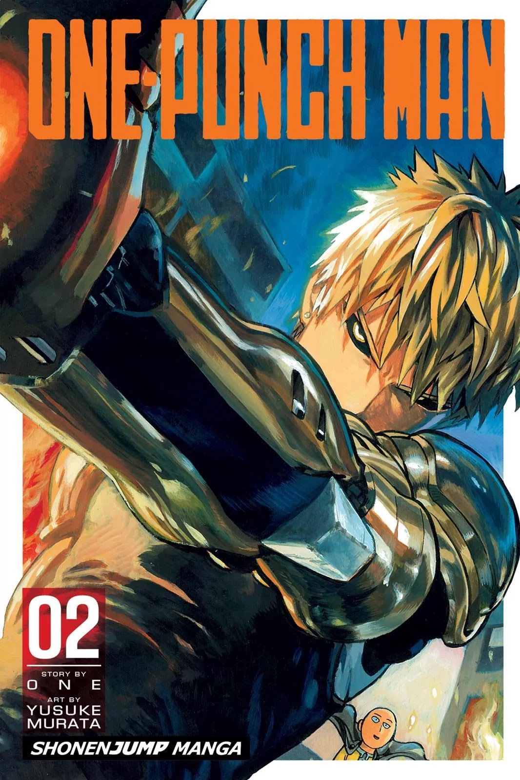 Color spread Genos as the cover for One Punch Man Manga volume 2.