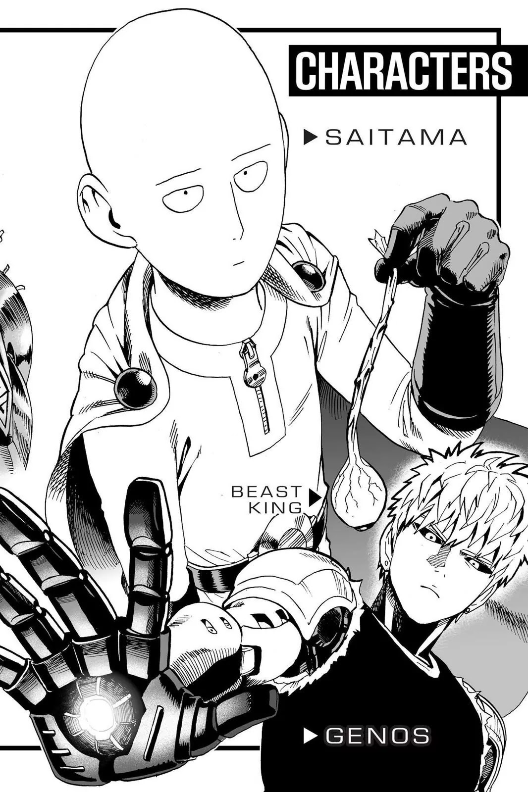 Saitama and Genos with their serious faces.