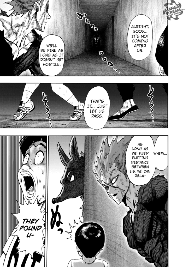 Garou and Tareo successfully escape the monster dog's presence, but a monster rat finds them.