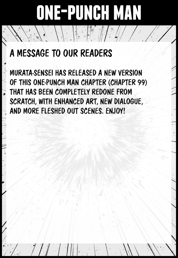 Message to readers regarding Murata-Sensei releasing a new version of this chapter.