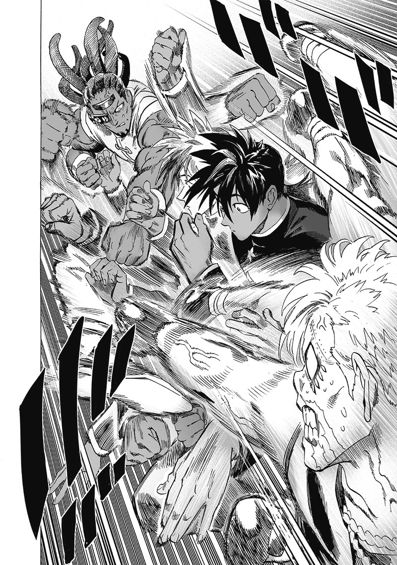 Mars Leo and Kokou attack Suiryu together with punches. Suiryu easily dodges them all.