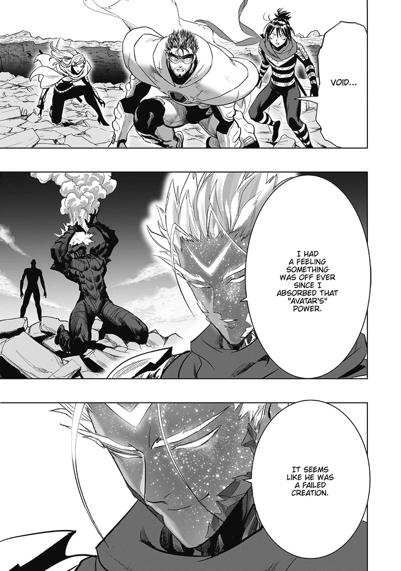 Sonic, Blast, and Flashy Flash crouches amidst the rubble. Void recalls Garou when he absorbed the "Avatar's" power and calls him a failed creation.